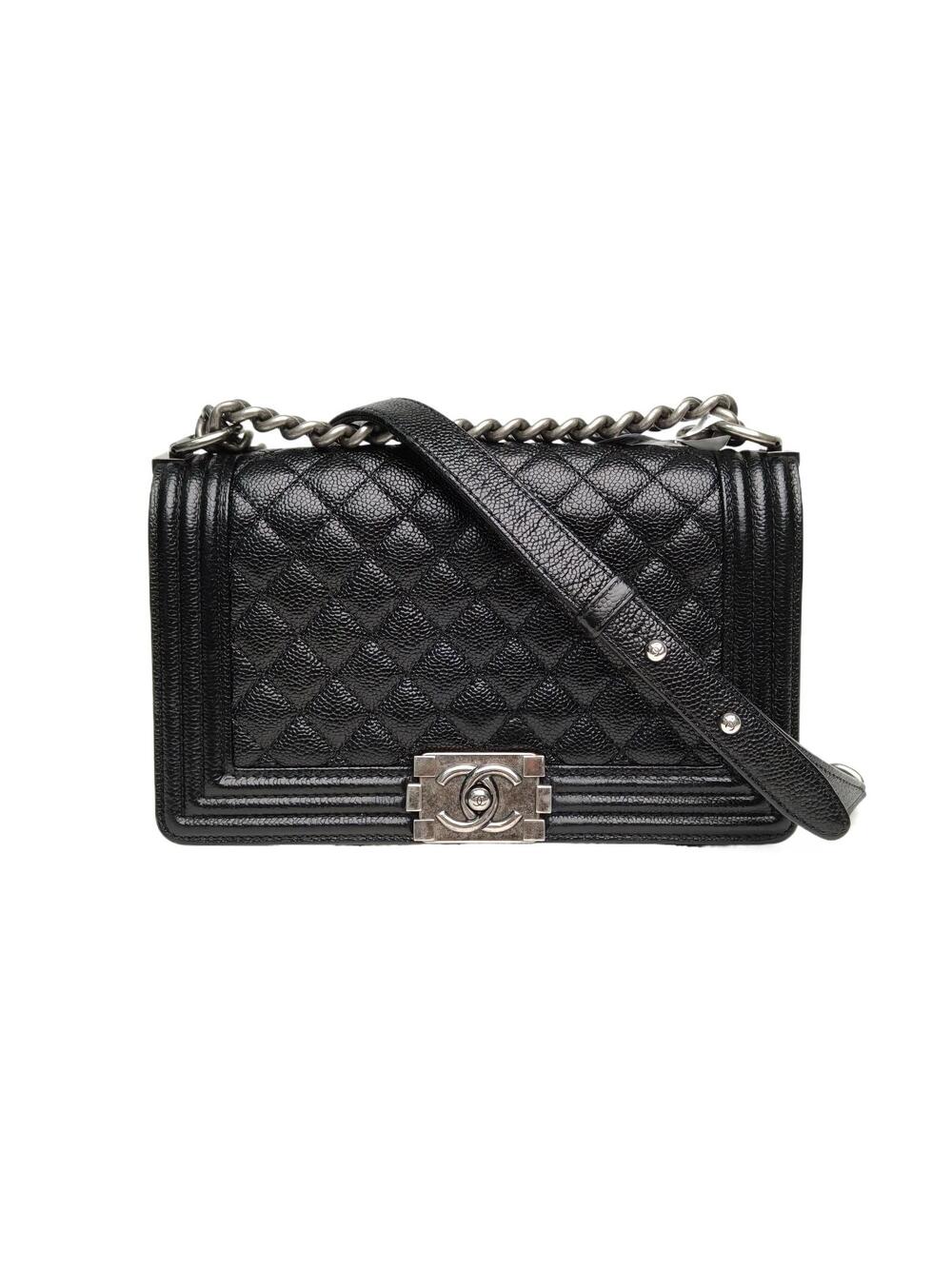 Chanel Leboy Medium 25Cm Black Grained #360132C32B